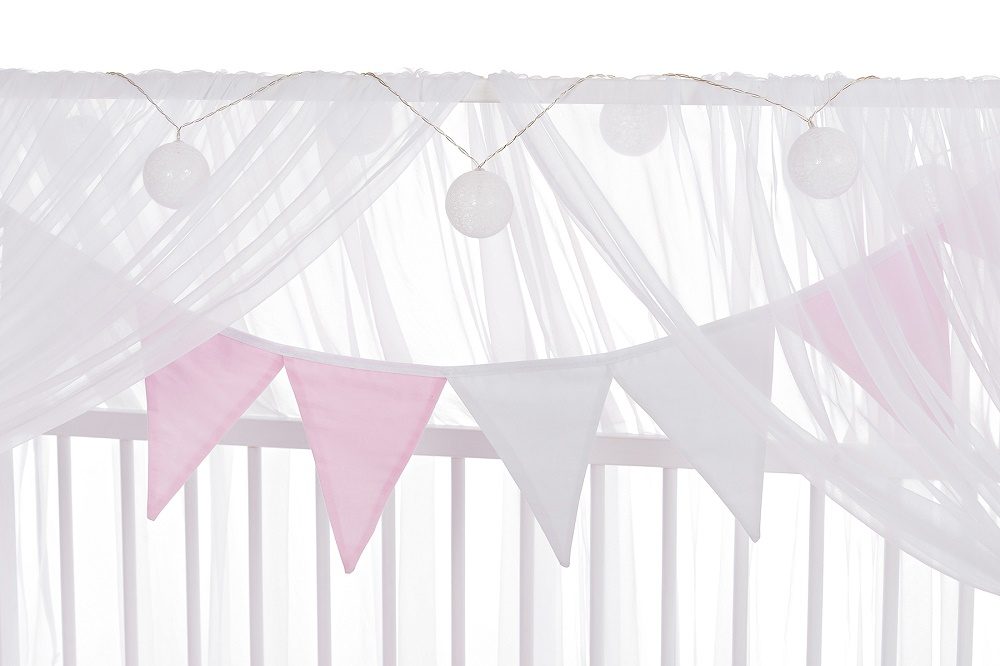 Babybett Hausbett Rausfallschutz Bettset Herzen rosa - babyhafen.de 