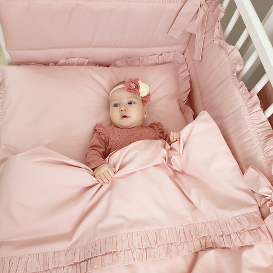 Exklusive Royal Bettwäsche 100% Baumwolle - Pudriges Rosa - babyhafen.de 