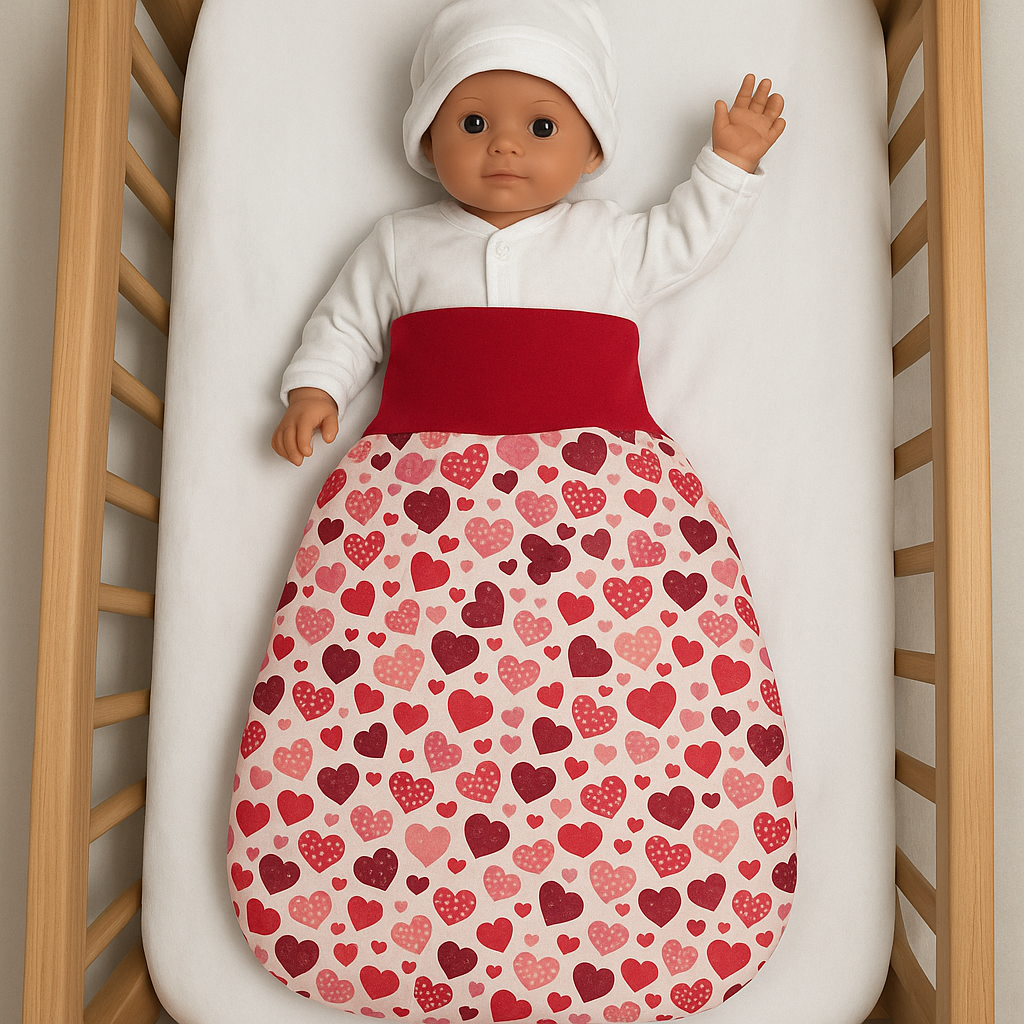 6-12M Herzen Strampelsack 100 % Baumwolle - babyhafen.de 