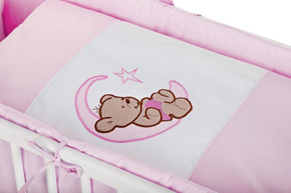 Beistellbett Baby Komplettbett Rosa – Bär auf dem Mond - babyhafen.de 