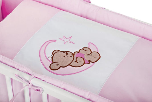 Beistellbett Baby Komplettbett Rosa – Bär auf dem Mond - babyhafen.de 