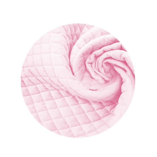 Detailansicht gesteppter Samt Stoff in Rosa Bettnestchen für Babybett