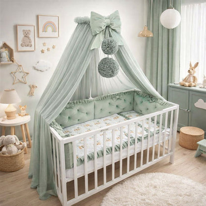 Elegantes Babybett 60x120 mit kompletter Ausstattung