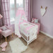 Komplettbett 120 × 60 Babybett Teddy auf dem Mond, rosa - babyhafen.de 