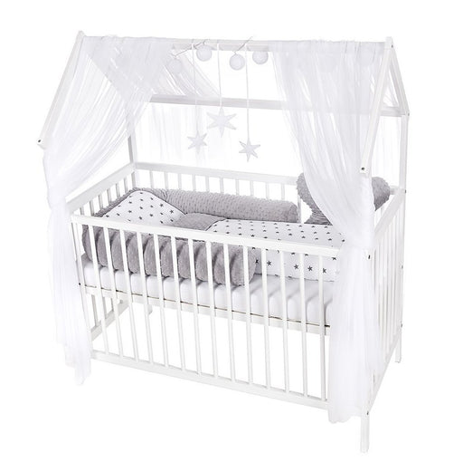 Hausbett Kinderbett 120x60 Matratze Minky Bettset Sterne - babyhafen.de 