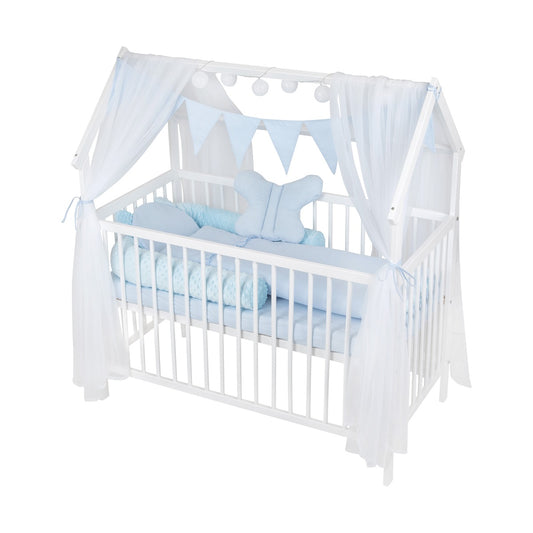 3-tlg Betthimmel für HAUSBETT DEKO SET Royal Blau - babyhafen.de 