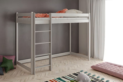 Hochbett SkyDream 200x90 aus Massivholz mit Schutzgitter – stilvolles Kinderbett im skandinavischen Design