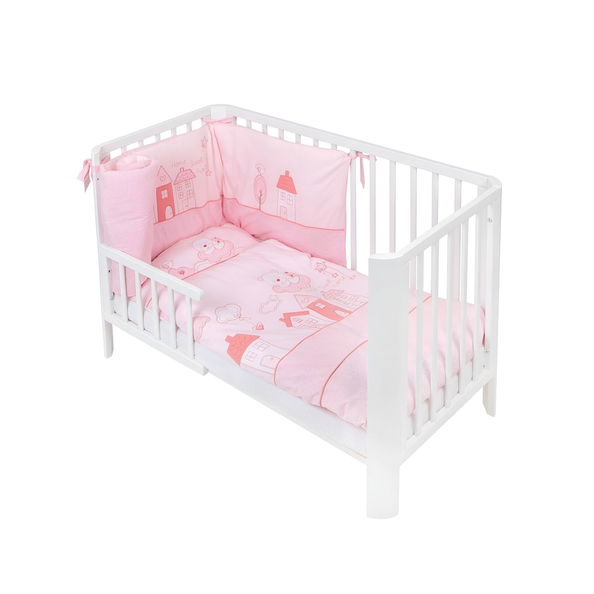 Kinderbett 60x120 Umbaubar, Bio Home-Sweet Rosa - babyhafen.de 