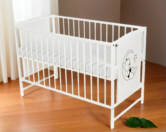 Babybett Teddybär weiß 60 × 120 mit Matratze - babyhafen.de 