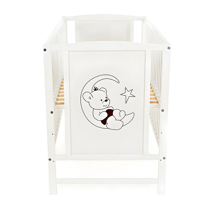 Babybett Teddybär weiß 60 × 120 mit Matratze - babyhafen.de 