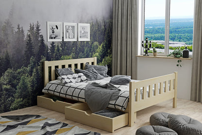 Kinderbett Tiger 200x90 aus massivem Holz farbe Weiß