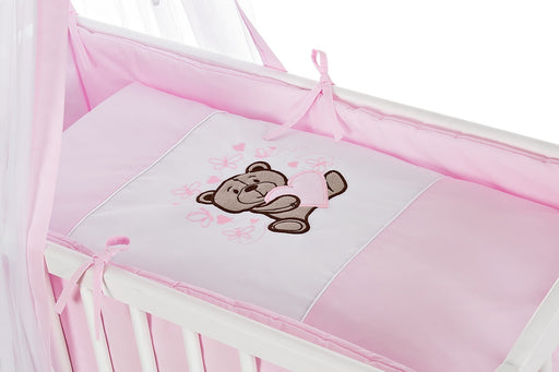 Beistellbett, weiß Boxspring inkl. textiler Ausstattung Teddy rosa - babyhafen.de 