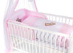 Komplettbett 120 × 60 Babybett Teddy auf dem Mond, rosa - babyhafen.de 