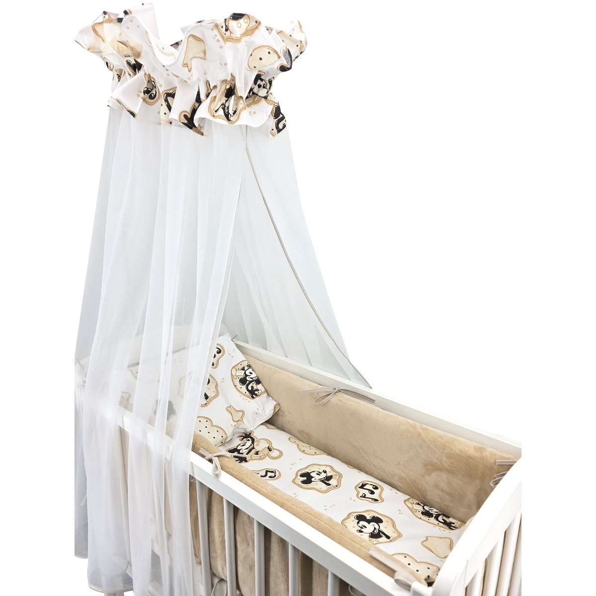 Pluesch Nestchen fuer Beistellbett Baby in Beige Nugatton Wiegenset