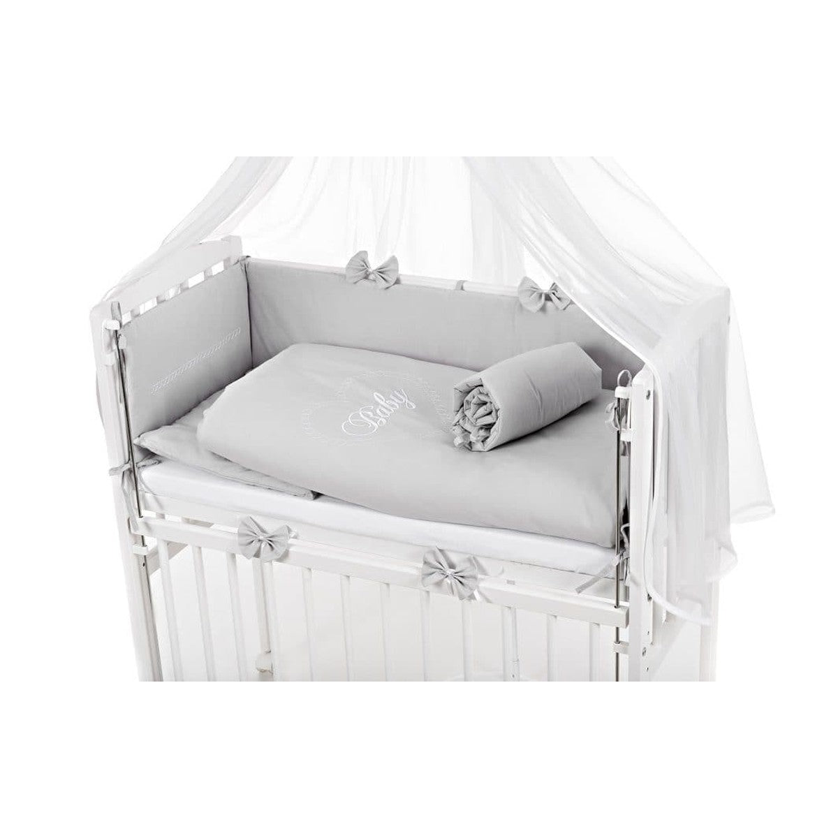 Babyhafen Beistellbett 90x40 Weiß – Komplettset mit Matratze, Rollen & HERZEN-Bettwäsche, boxspring-geeignet - babyhafen.de 