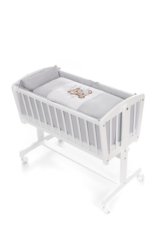 Komplettwiegeset Teddybär-Schmetterlinge Grau - babyhafen.de 