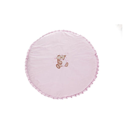 Rosa Krabbeldecke mit niedlichem Teddybär-Motiv aus Baumwolle für Babys – babyhafen.de