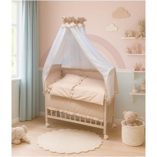 Babyhafen Beistellbett Set 90×40 cm Beige – mit Matratze & Zubehör - babyhafen.de 