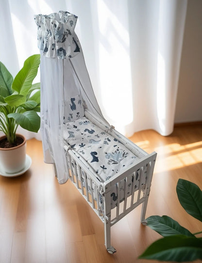 Babybettwäsche-Set für Beistellbett 40×90 – Dino Blau, 6-tlg. - babyhafen.de 