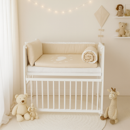 Massivholz Beistellbett Beige 90x40 cm – komfortabler Schlafplatz für Neugeborene