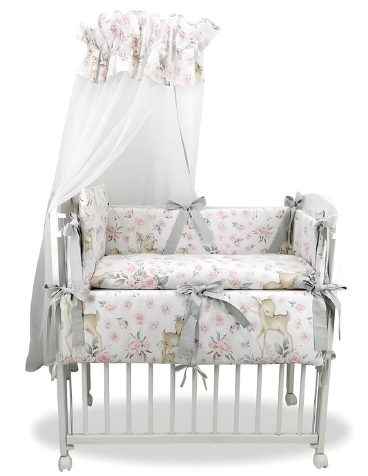 Beistellbett Baby 90x40 Komplettbett Rehe rosa - babyhafen.de 