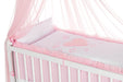 Mobiles Beistellbett 90x40 mit Rollen Komplett Herzen rosa - babyhafen.de 