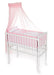 Mobiles Beistellbett 90x40 mit Rollen Komplett Herzen rosa - babyhafen.de 