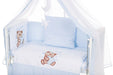 Mobiles Beistellbett mit Rollen Komplett Krabbeldecke Teddy Blau - babyhafen.de 