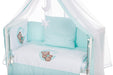 Mobiles Beistellbett mit Rollen komplett Krabbeldecke Teddy MINT - babyhafen.de 