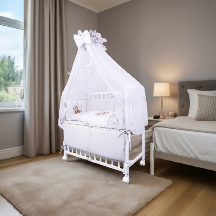 Mobiles Baby Beistellbett mit Rollen komplett Teddy - babyhafen.de 