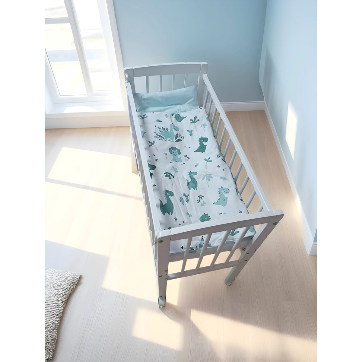 Mobiles Beistellbett Weiß inkl. Matratze & Bettwäsche – viele Varianten - babyhafen.de 