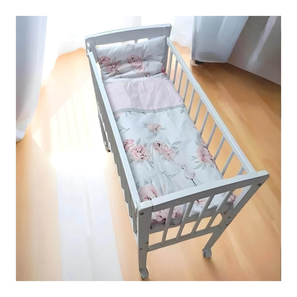 Mobiles Beistellbett Weiß inkl. Matratze & Bettwäsche – viele Varianten - babyhafen.de 