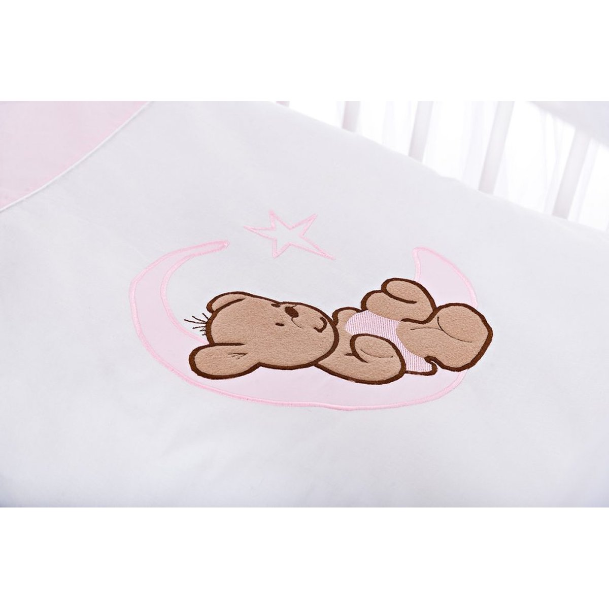 bestickt rosa Teddy Bettwäsche