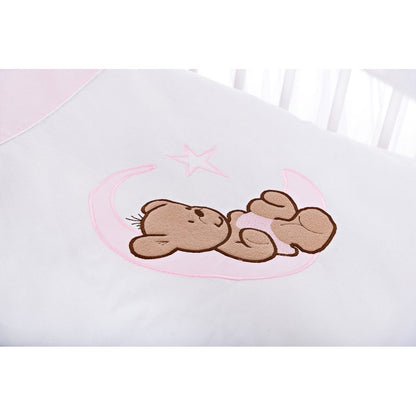 bestickt rosa Teddy Bettwäsche