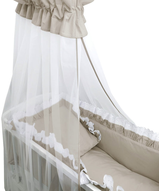 6 tlg. Garnitur Royal Beige Spitze für Beistellbett - babyhafen.de 