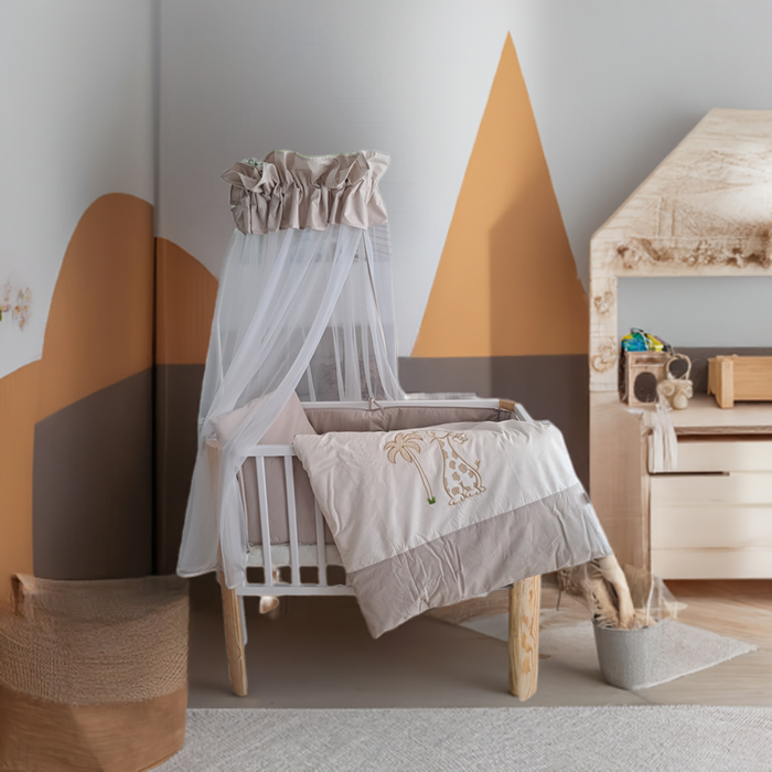 Beistellbett höhenverstellbar mit Himmelset Giraffe - babyhafen.de 