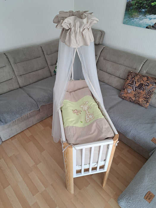 Beistellbett höhenverstellbar mit Himmelset Giraffe - babyhafen.de 