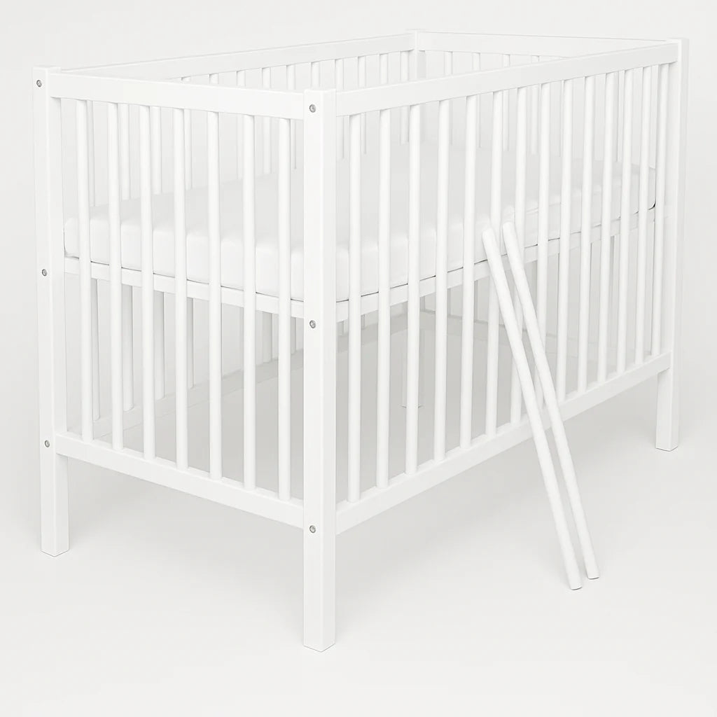 Babybett Pino – 60x120 cm mit Matratze aus Kiefernholz - babyhafen.de 