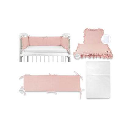 Beistellbett 3in1 90x40 – Matratze & Musselin-Set Rosa | Babyhafen - babyhafen.de 