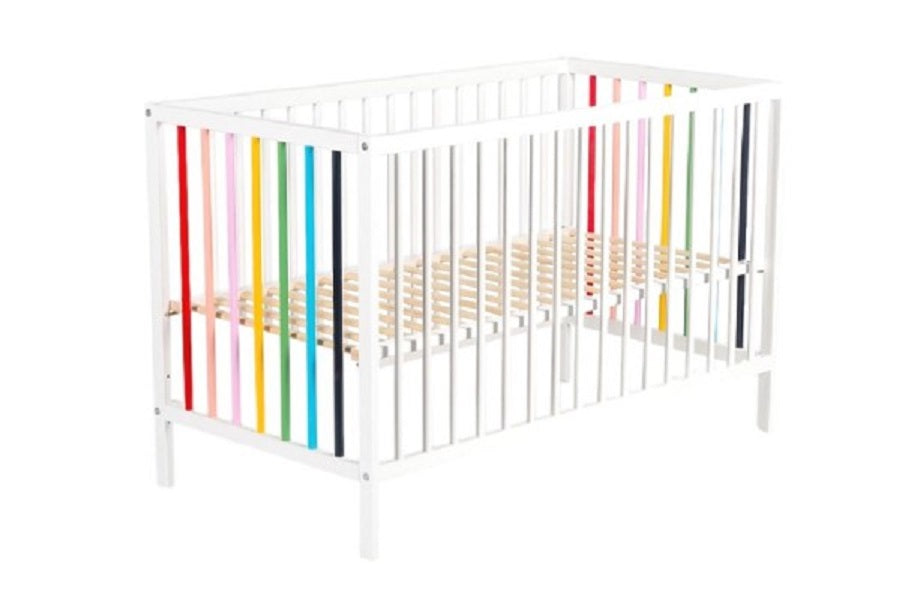 Regenbogen Babybett 60×120 cm mit Matratze - babyhafen.de 