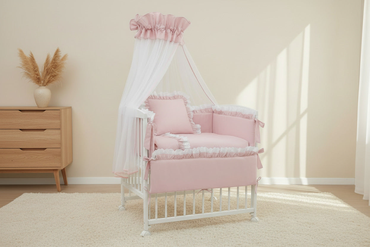 Rosa Kompettset Royal mit Beistellbett