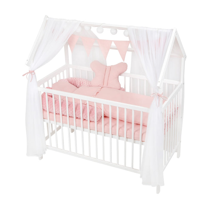 3-tlg Betthimmel für HAUSBETT DEKO SET Royal Rosa - babyhafen.de 