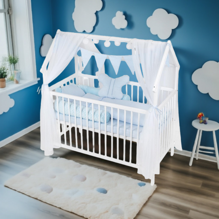 Royal Hausbett Kinderbett 60x120 Matratze Bettset Blau - babyhafen.de 