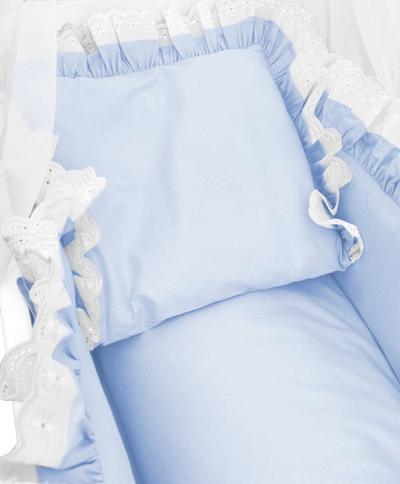 Babybettwäscheset Royal Blau Spitze für Beistellbett - babyhafen.de 