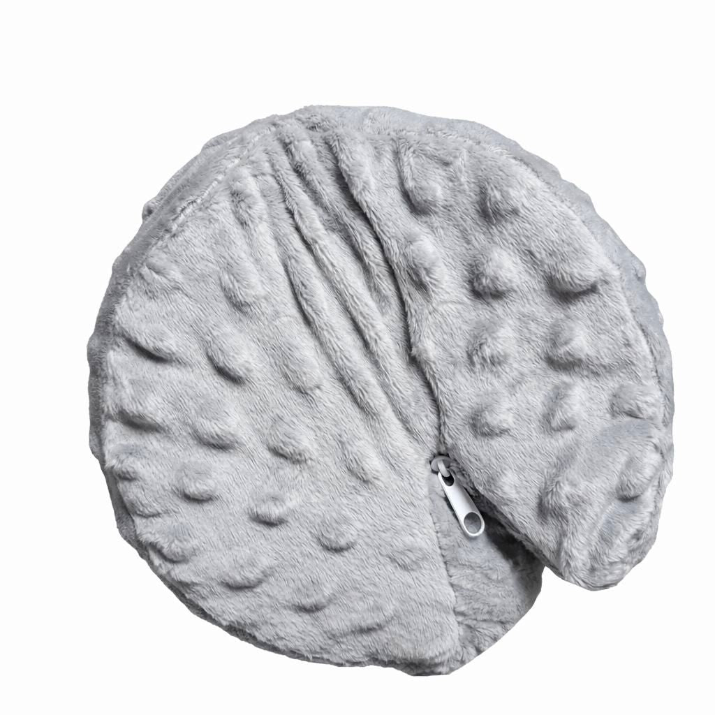 Runde Bettschlange Minky Grau als Bettumrandung für Babybett und Beistellbett