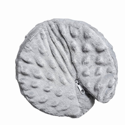 Runde Bettschlange Minky Grau als Bettumrandung für Babybett und Beistellbett