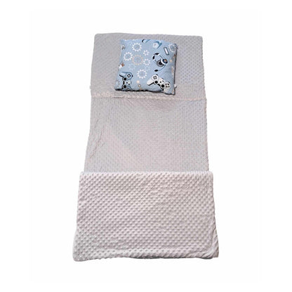 Kinderschlafsack mit Kissen Gamer Blau – atmungsaktiv und komfortabel
