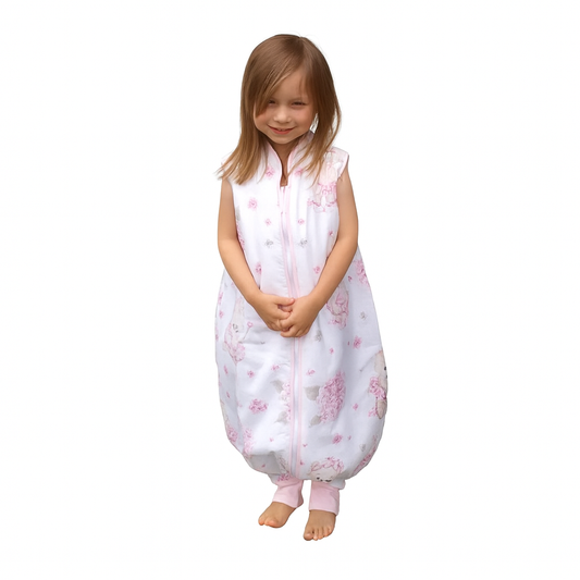 Babyhafen Sommer Kinderschlafsack mit Beinen 0.5 TOG Teddy Ballerina Motiv