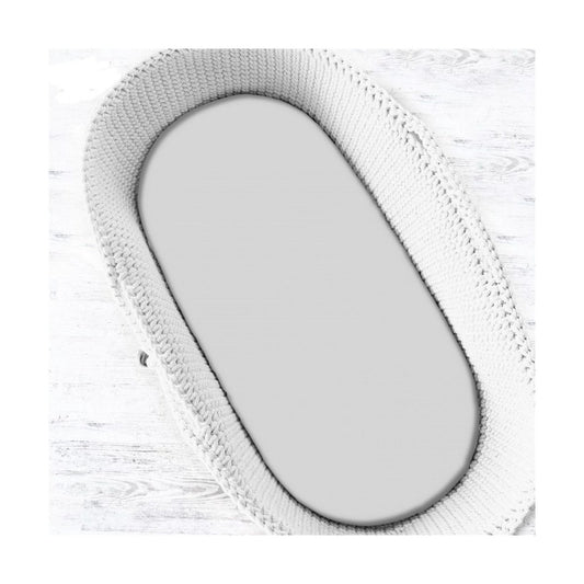 Spannbettlaken 40x90 cm Grau aus Baumwolle für Babybett und Stubenwagen