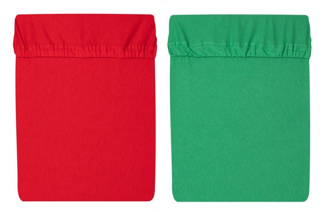 Spannbettlaken aus Jersey 60 × 120 rot grün (2 Stück) - babyhafen.de 
